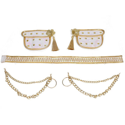 Halloween Costumes Girls Gold Dance Costume Set - Image 3