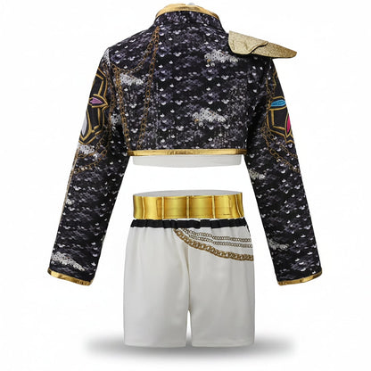 Halloween Costumes Girls Gold Dance Costume Set - Image 5