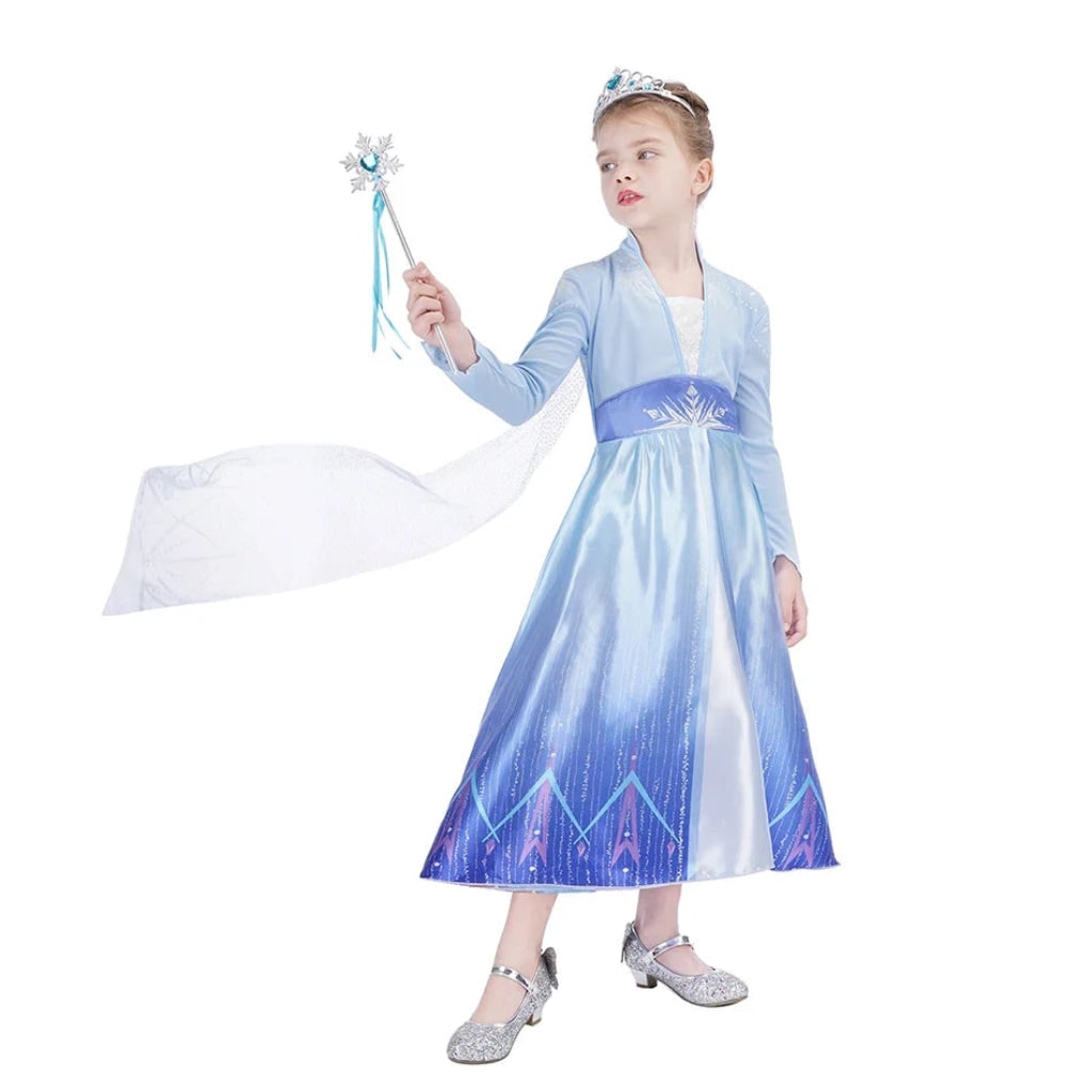 Halloween Costumes Girls Ice Princess Dress Cape - Image 10