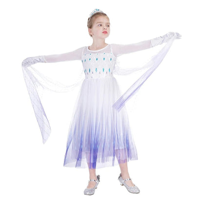 Halloween Costumes Girls Ice Princess Dress Cape - Image 11