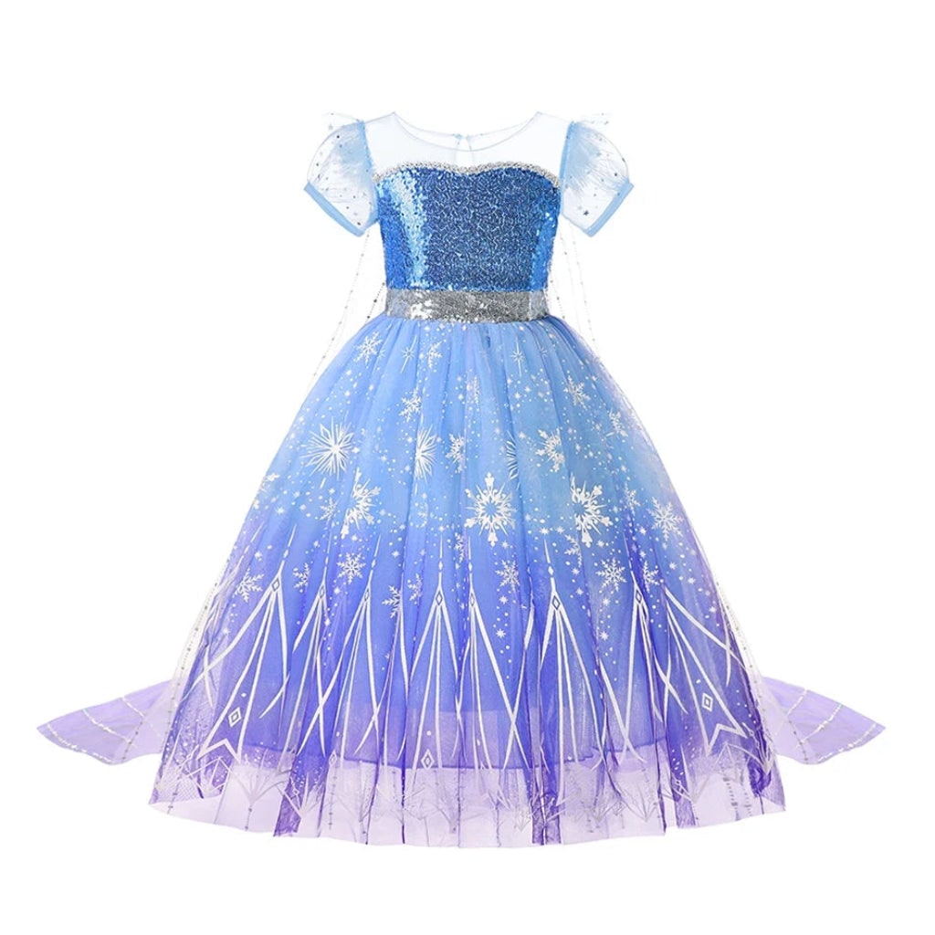 Halloween Costumes Girls Ice Princess Dress Cape - Image 3