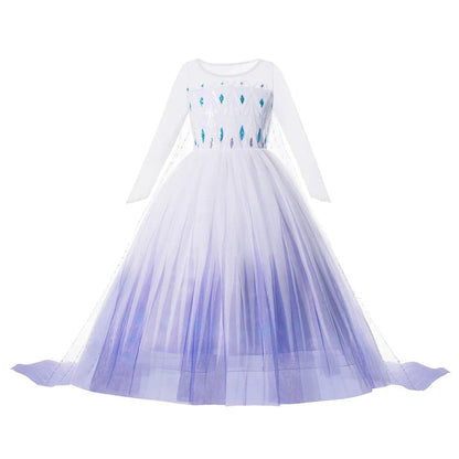 Halloween Costumes Girls Ice Princess Dress Cape - Image 6