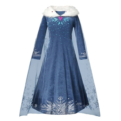 Halloween Costumes Girls Ice Princess Dress Cape - Image 7