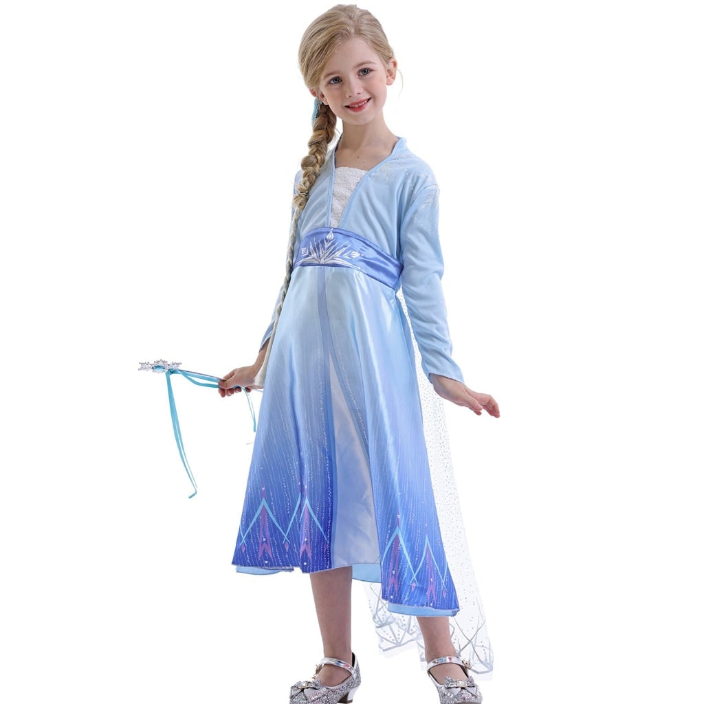 Halloween Costumes Girls Ice Princess Dress Cape Set - Image 2
