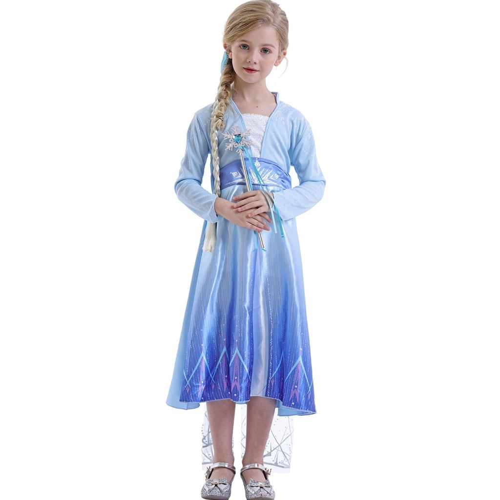 Halloween Costumes Girls Ice Princess Dress Cape Set - Image 3