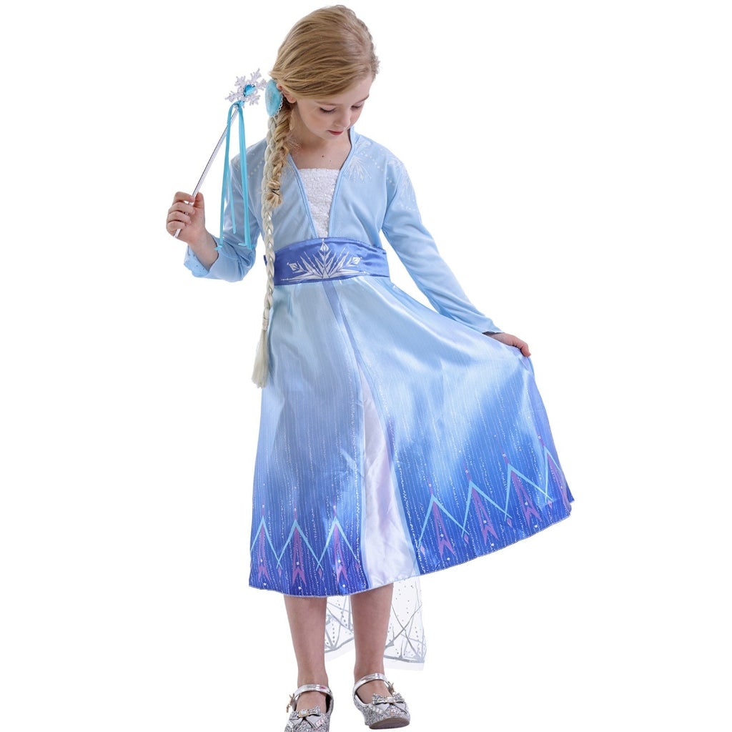 Halloween Costumes Girls Ice Princess Dress Cape Set - Image 4
