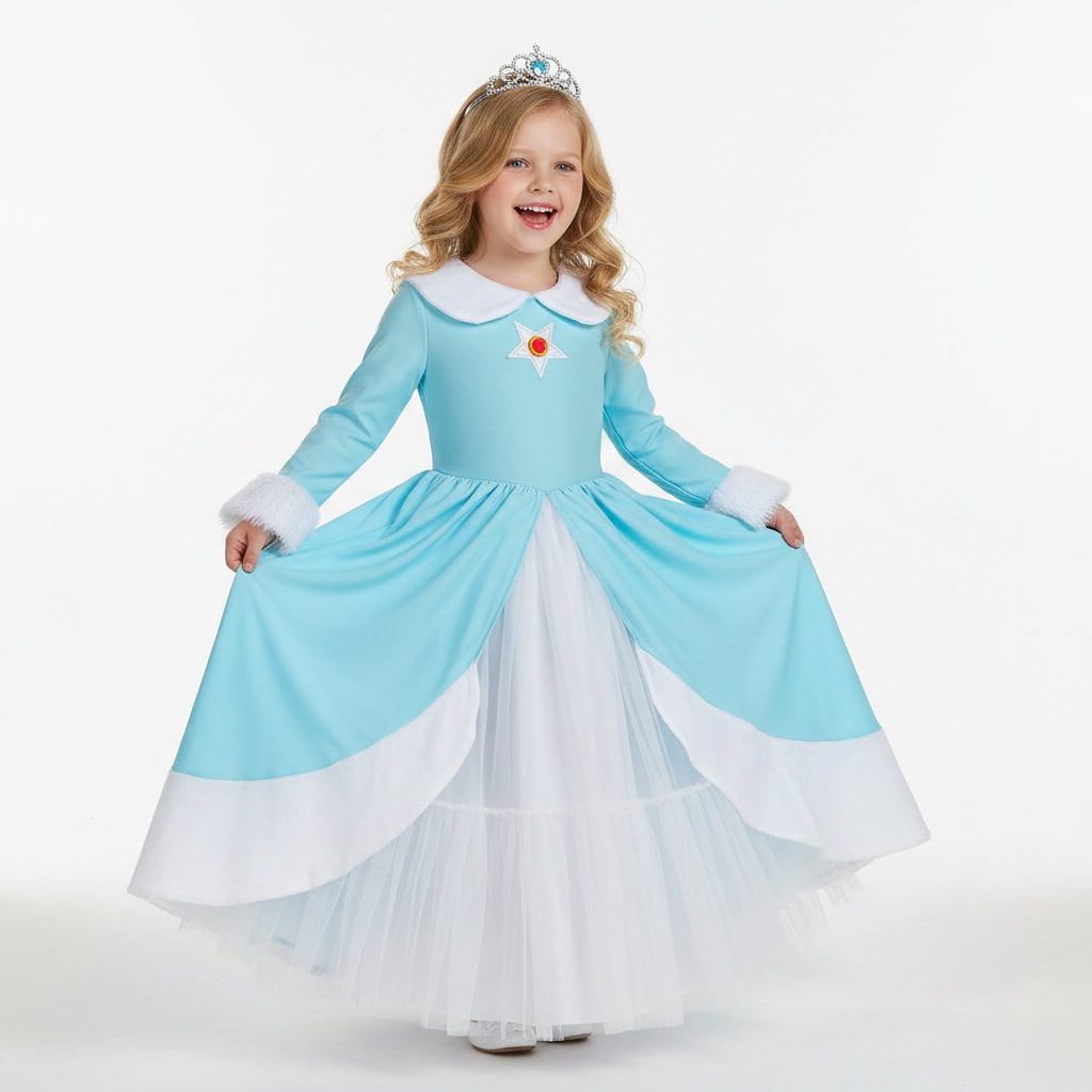 Halloween Costumes Girls Ice Princess Dress Set - Image 1