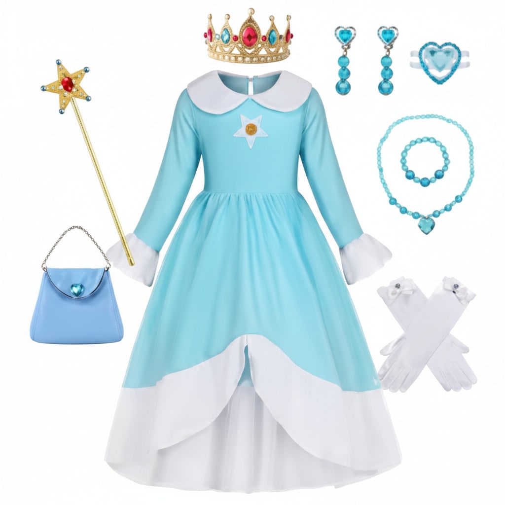Halloween Costumes Girls Ice Princess Dress Set - Image 3