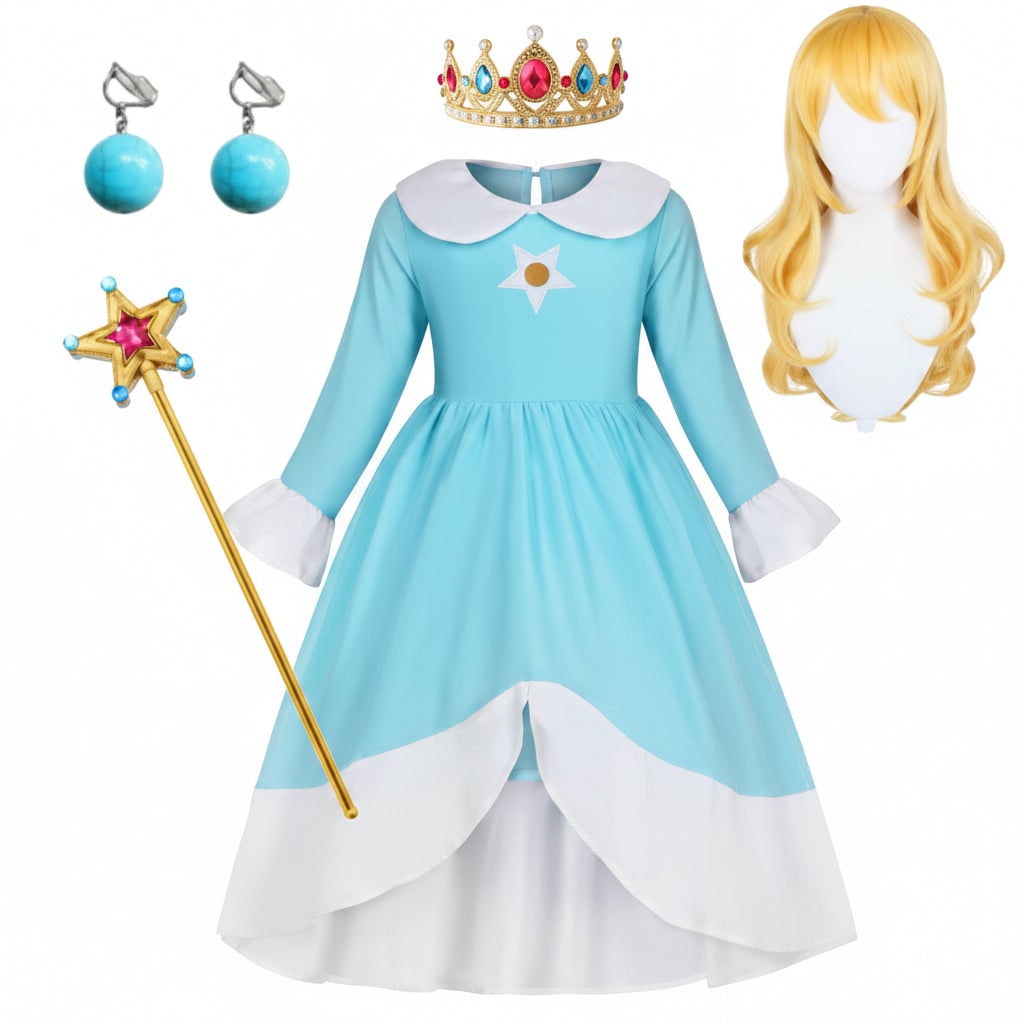 Halloween Costumes Girls Ice Princess Dress Set - Image 4