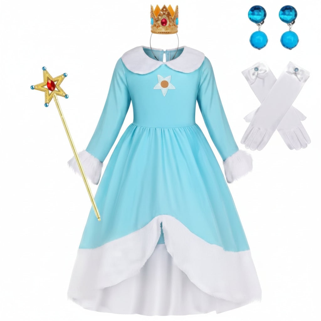 Halloween Costumes Girls Ice Princess Dress Set - Image 6