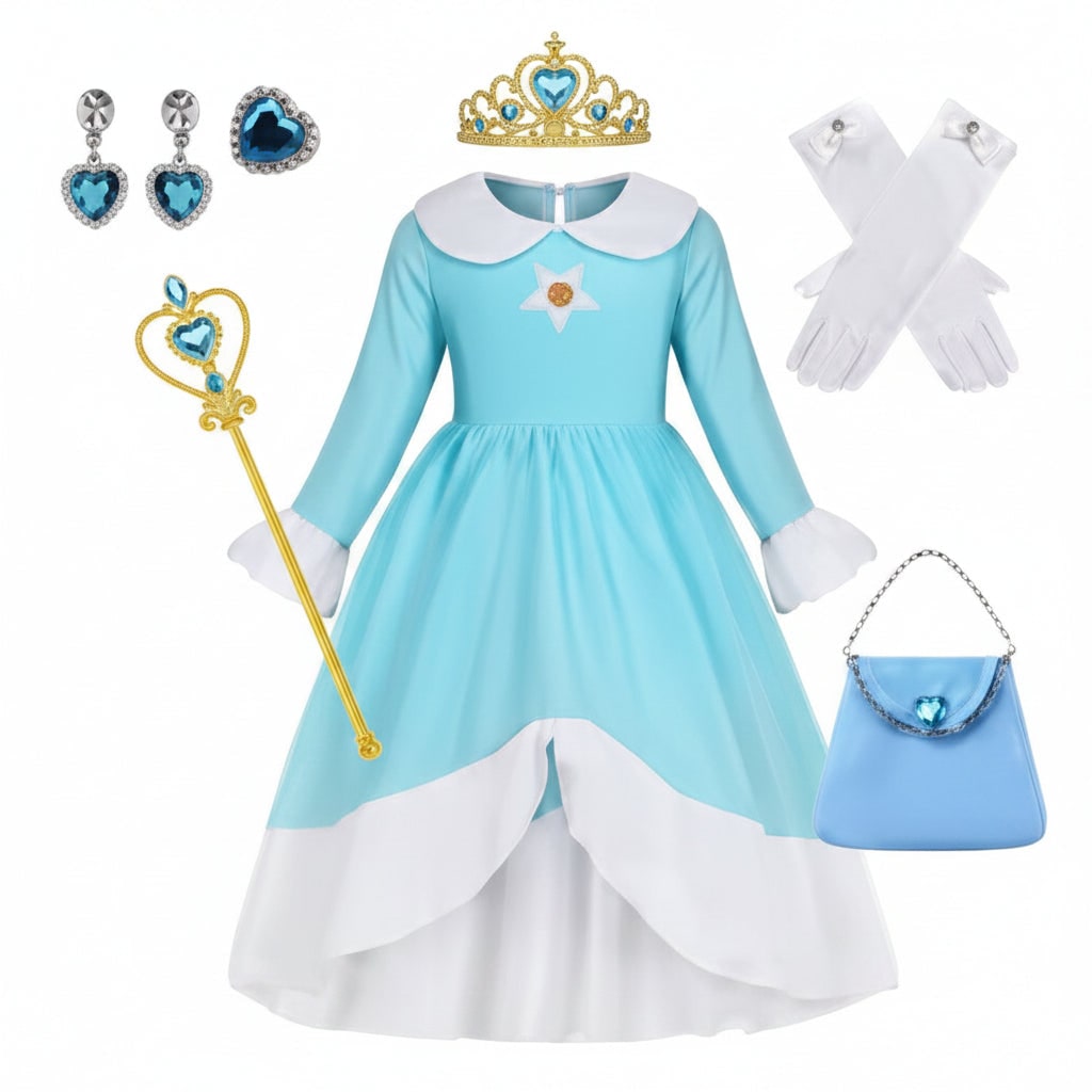 Halloween Costumes Girls Ice Princess Dress Set - Image 7