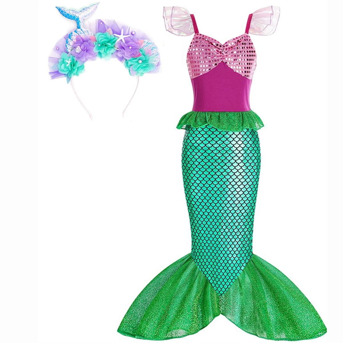 Halloween Costumes Girls Mermaid Dress Costume - Image 10