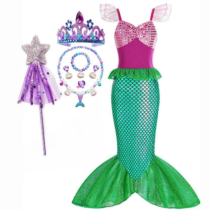 Halloween Costumes Girls Mermaid Dress Costume - Image 11