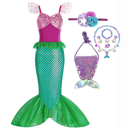 Halloween Costumes Girls Mermaid Dress Costume - Image 12