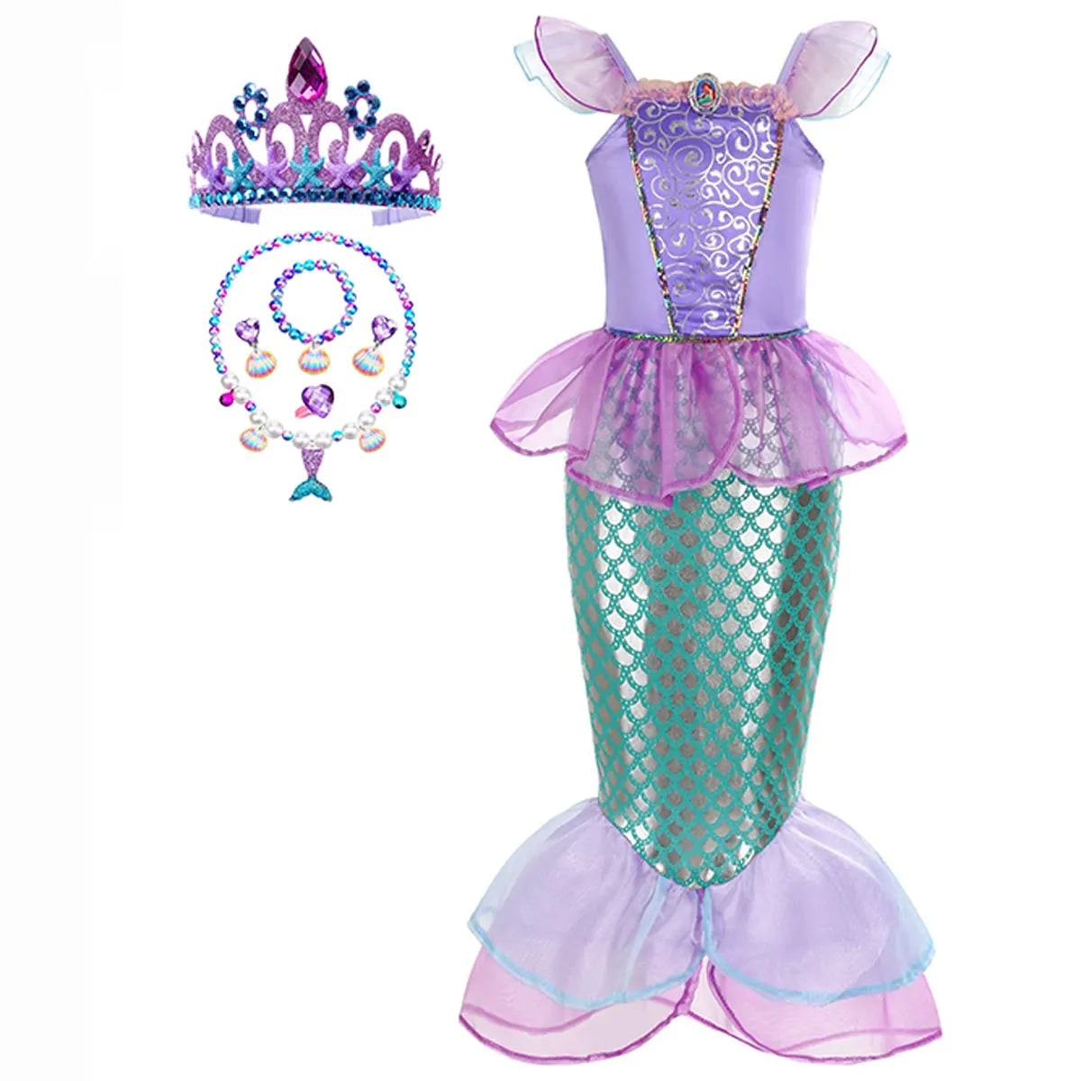 Halloween Costumes Girls Mermaid Dress Costume - Image 3