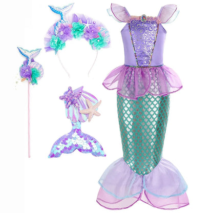 Halloween Costumes Girls Mermaid Dress Costume - Image 5