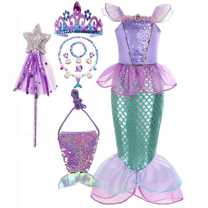 Halloween Costumes Girls Mermaid Dress Costume - Image 6