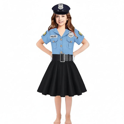 Halloween Costumes Girls Police Dress Role Play Outfit - Image 2