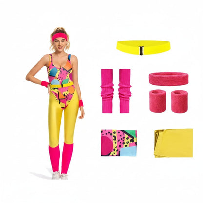 Halloween Costumes Girls Retro Fitness Outfit Set - Image 6