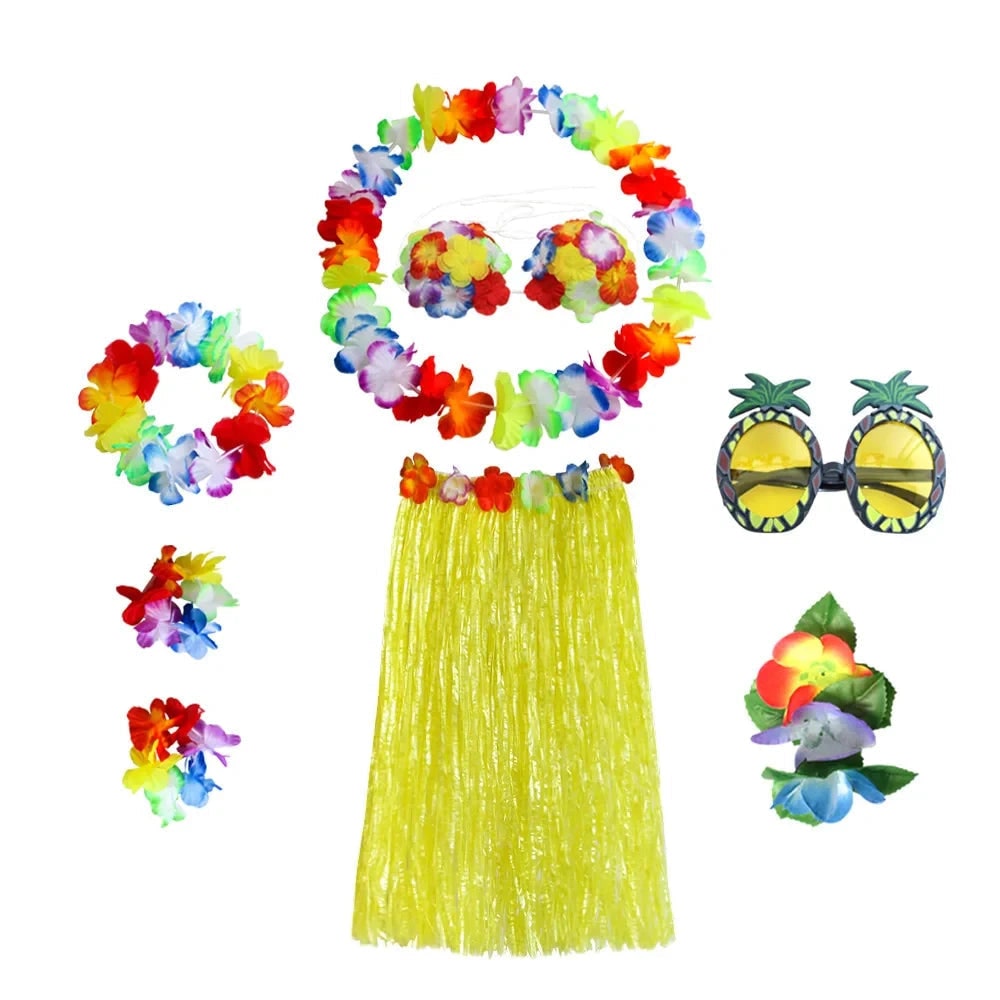 Halloween Costumes Hawaiian Hula Party Outfit Set - Image 10