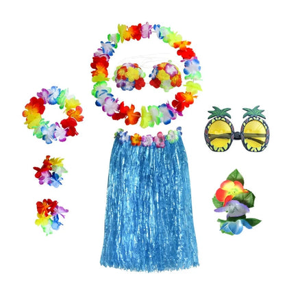 Halloween Costumes Hawaiian Hula Party Outfit Set - Image 2