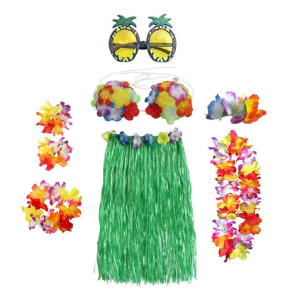 Halloween Costumes Hawaiian Hula Party Outfit Set - Image 4