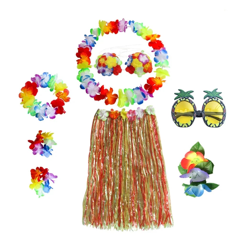 Halloween Costumes Hawaiian Hula Party Outfit Set - Image 5