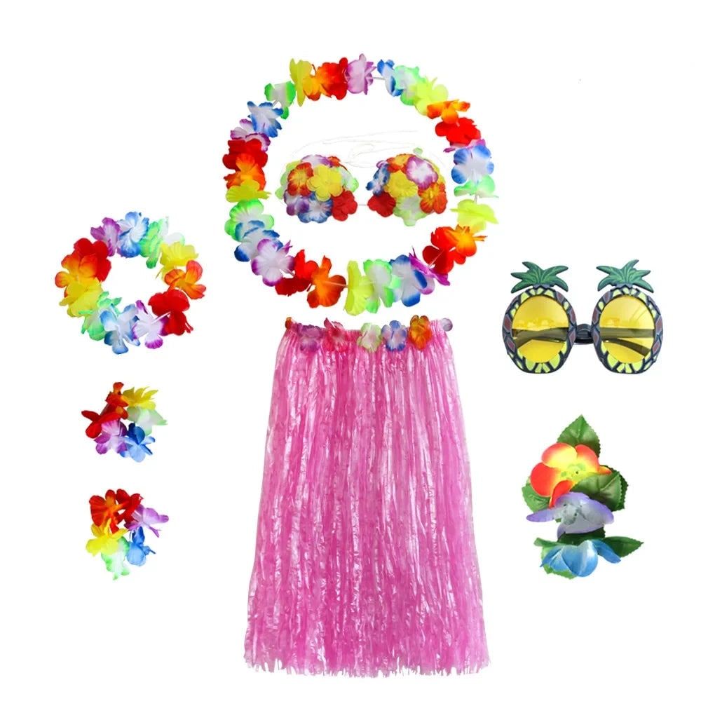 Halloween Costumes Hawaiian Hula Party Outfit Set - Image 8