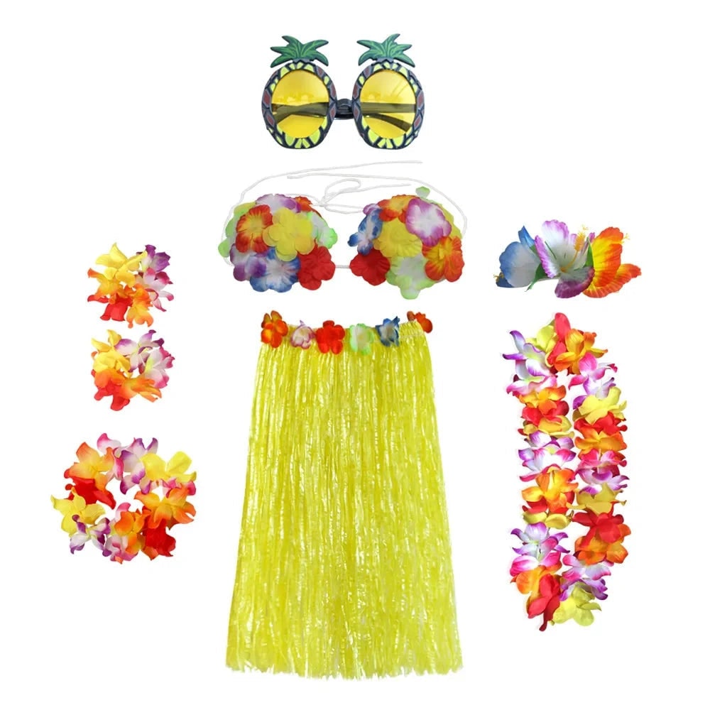 Halloween Costumes Hawaiian Hula Party Outfit Set - Image 9