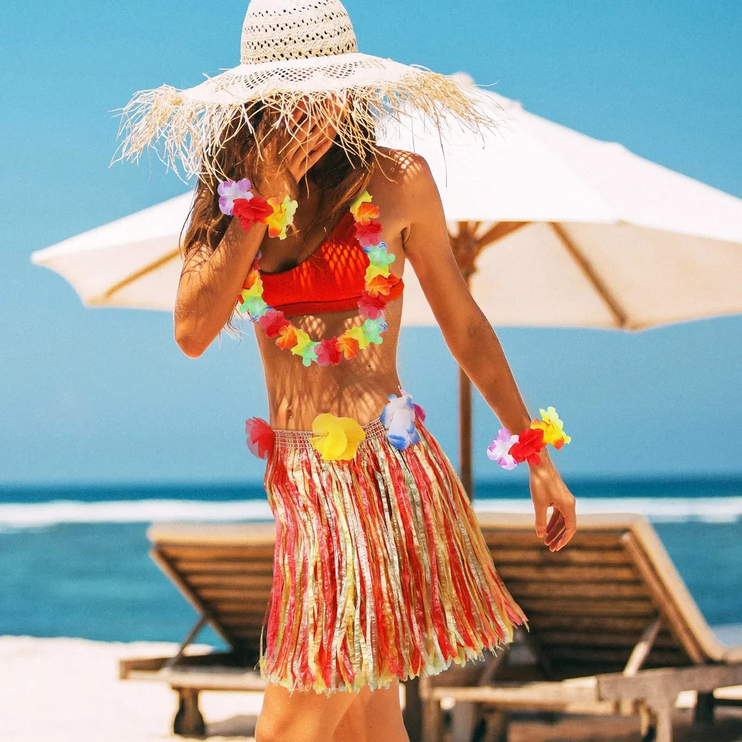 Halloween Costumes Hawaiian Outfit Set - Image 4