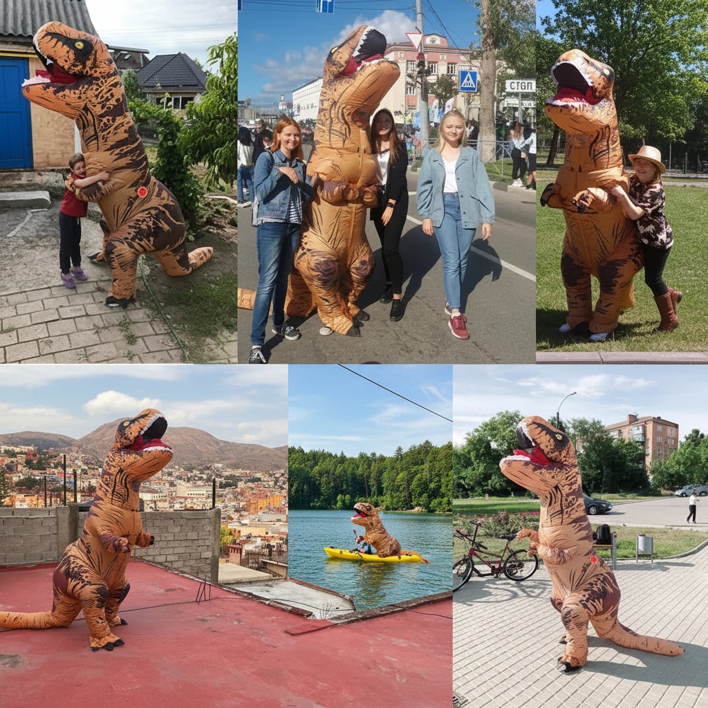 Halloween Costumes Inflatable Dinosaur Funny Party Suit - Image 2