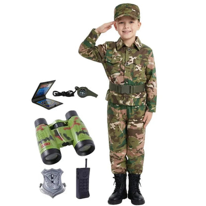 Halloween Costumes Kids Camo Soldier Set Adventure Outfit - Image 4