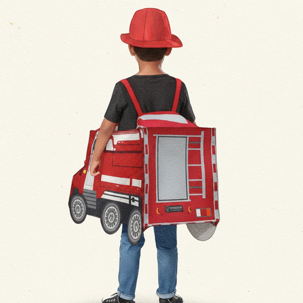 Halloween Costumes Kids Firefighter Truck Outfit - Image 2