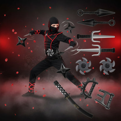 Halloween Costumes Kids Ninja Outfit Set - Image 1
