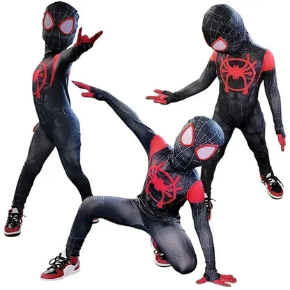 Halloween Costumes Kids Spider Hero Jumpsuit Mask Set - Image 2