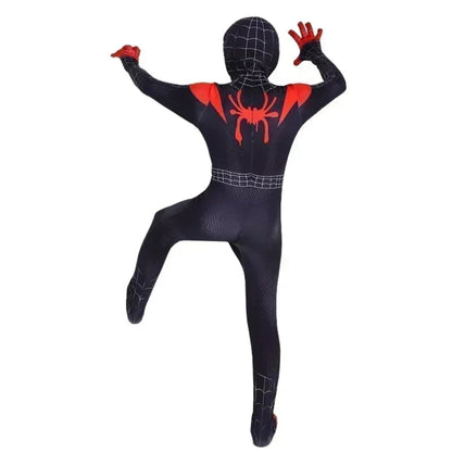 Halloween Costumes Kids Spider Hero Jumpsuit Mask Set - Image 3