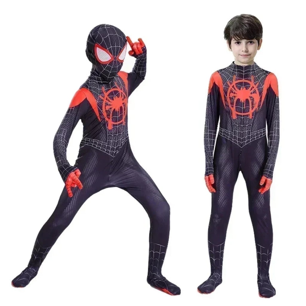 Halloween Costumes Kids Spider Hero Jumpsuit Mask Set - Image 4