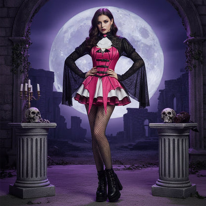 Halloween Costumes Long Sleeve Dress Vampire Outfit - Image 1