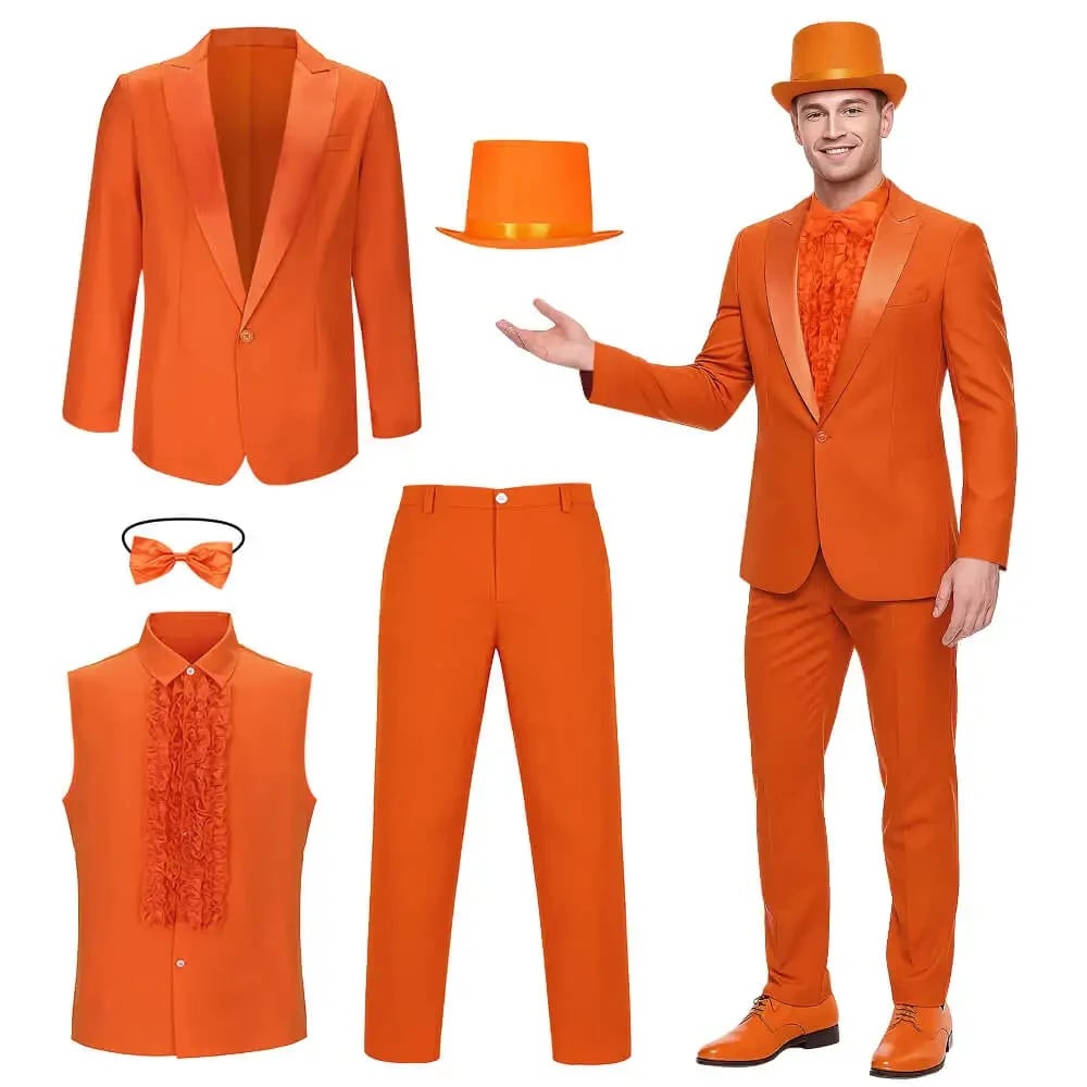 Halloween Costumes Mens Formal Suit Hat Outfit - Image 3