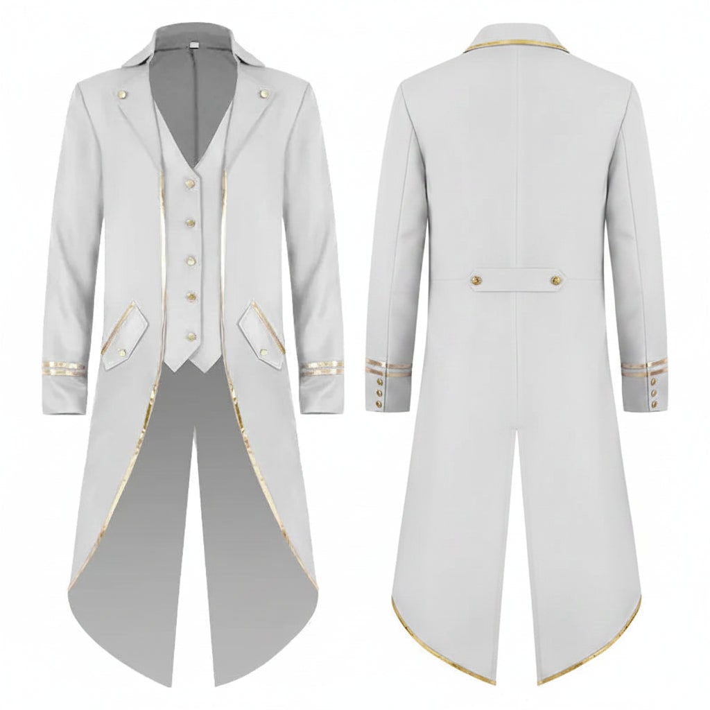 Halloween Costumes Mens Vintage Tailcoat Coat Adult Party Outfit - Image 1