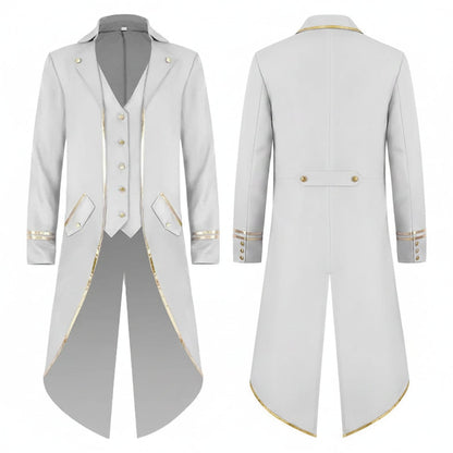 Halloween Costumes Mens Vintage Tailcoat Coat Adult Party Outfit - Image 1