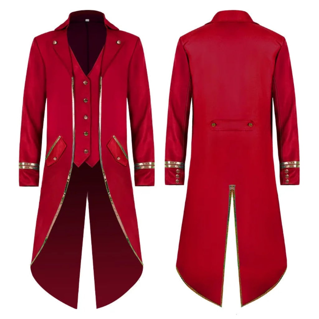 Halloween Costumes Mens Vintage Tailcoat Coat Adult Party Outfit - Image 2