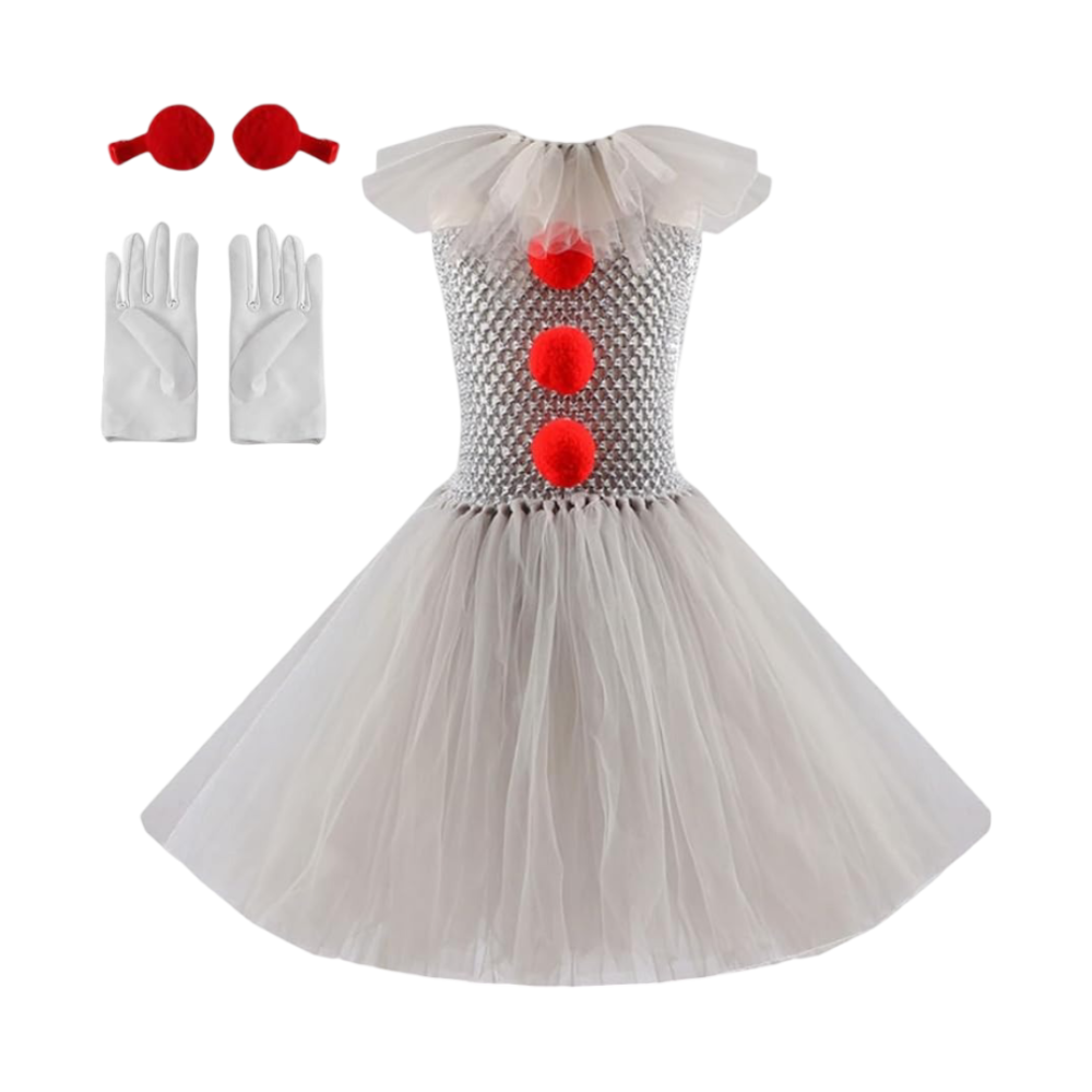 Halloween Costumes Party Clown Jumpsuit Mask Collar - Image 2
