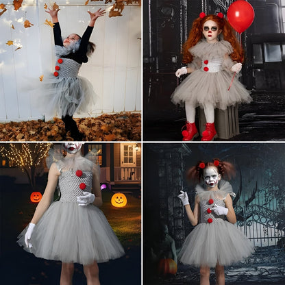 Halloween Costumes Party Clown Jumpsuit Mask Collar - Image 4