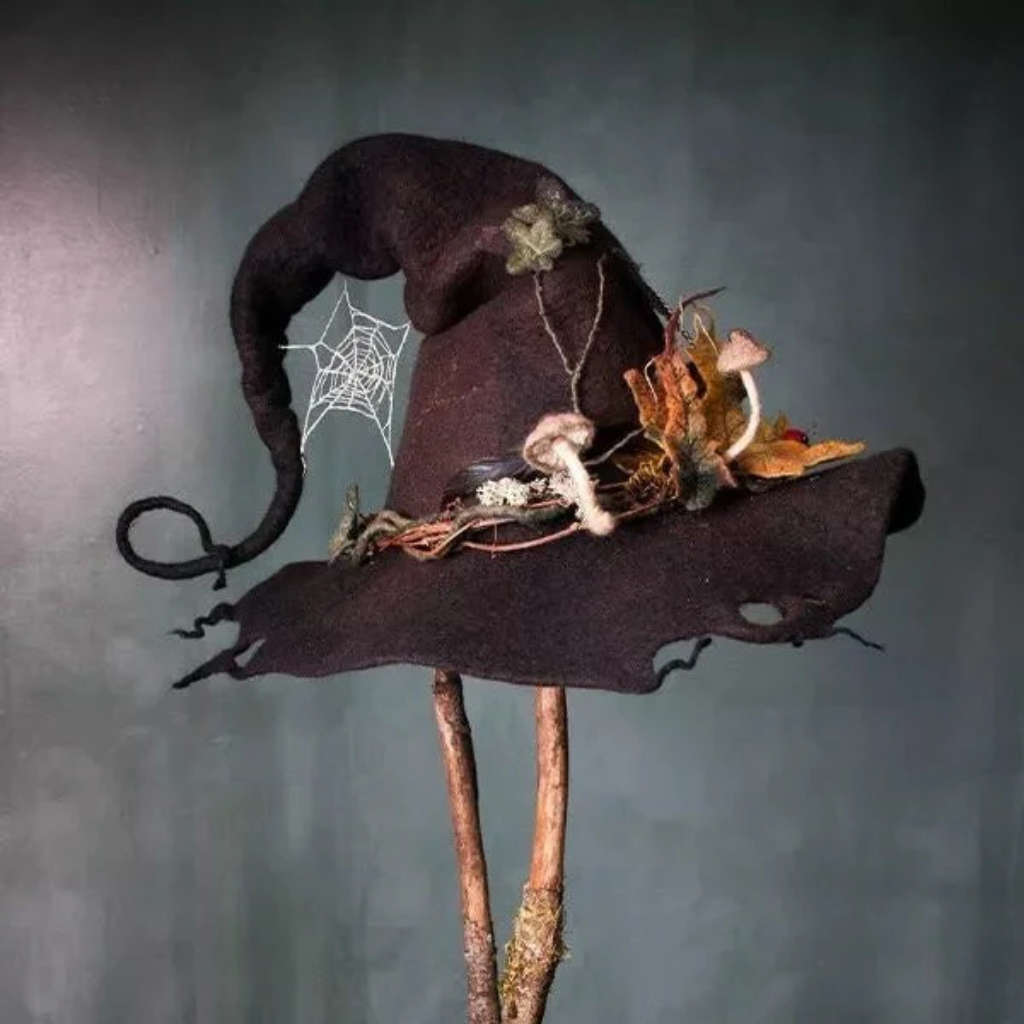 Halloween Costumes Witch Hat Floral Design - Image 4