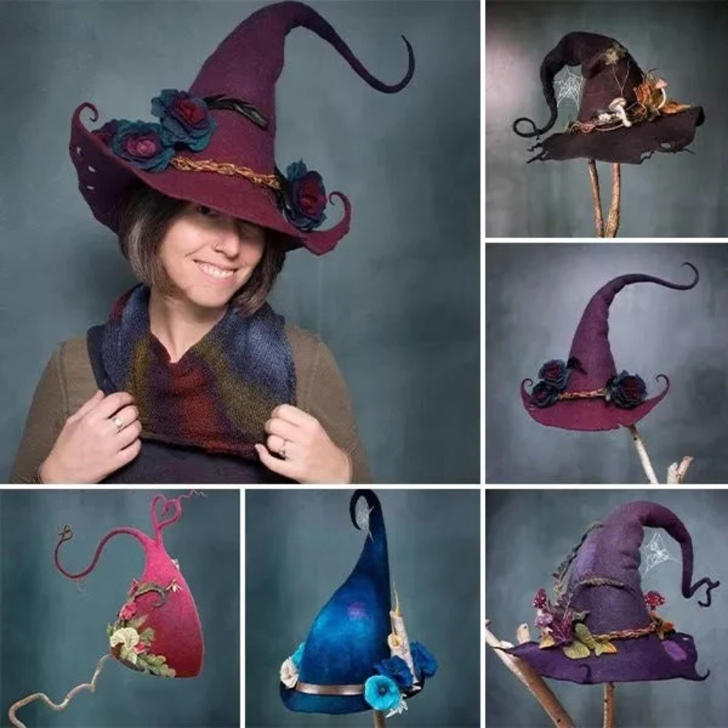 Halloween Costumes Witch Hat Floral Design - Image 5