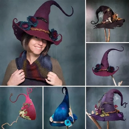 Halloween Costumes Witch Hat Floral Design - Image 5