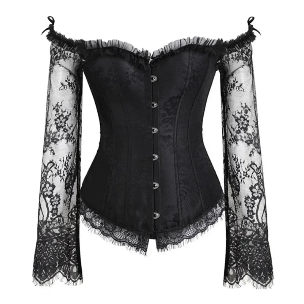 Halloween Costumes Womens Gothic Corset Lace Sleeve Outfit - Image 3
