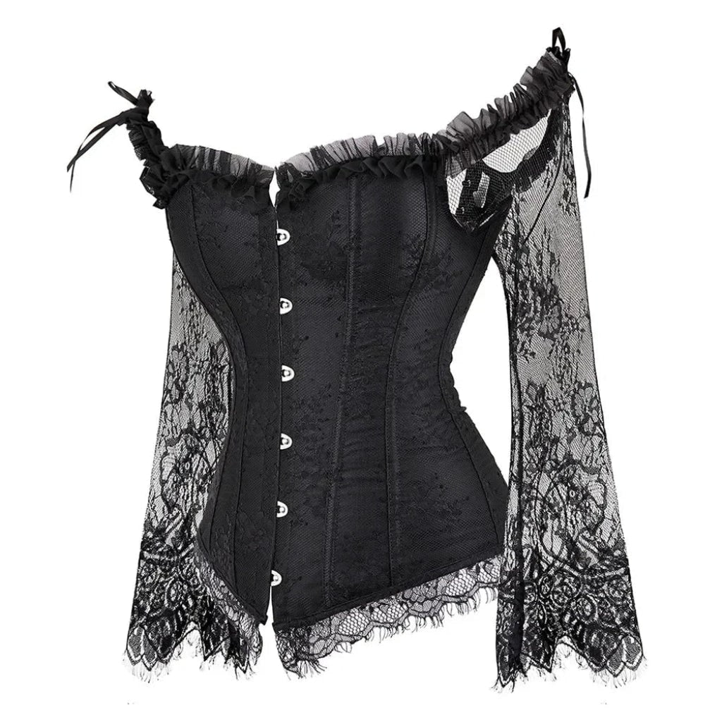 Halloween Costumes Womens Gothic Corset Lace Sleeve Outfit - Image 4