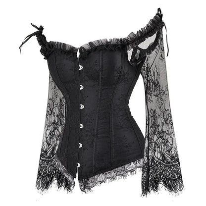 Halloween Costumes Womens Gothic Corset Lace Sleeve Outfit - Image 4